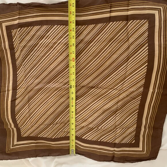 Vintage Striped Brown Handkerchief Neckerchief Scarf - Picture 3 of 6
